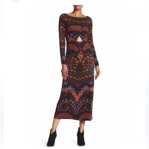 Free People Vibrant Long Sleeve Dress